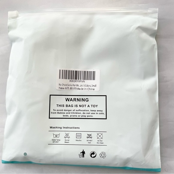 6 pack no show socks in ivory, black, grey, blue, turquoise and navy - Picture 3 of 3